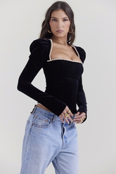 Noa Black Velvet Corset | Dress In Beauty